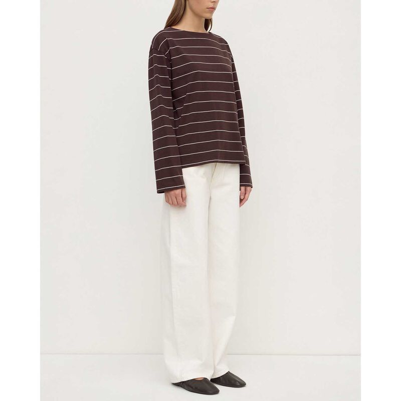 Assembly Label Scout Long Sleeve Tee Ganache Cream Stripe image number 3